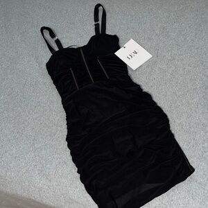 Leau Miami Mesh Mini Dress Womens Small Corset Bodice Rouge Whimsigoth Black